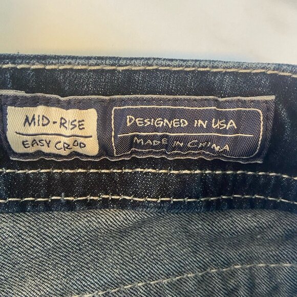 Miss Me Jeans Mid Rise Easy Crop Rhinestone embellished Women’s Sz 30 Dark Wash - Picture 8 of 13